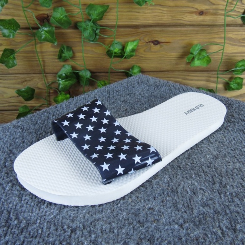 Old Navy Women's Red White Blue Stars & Stripes Slides Size 9 Patriotic Sandals